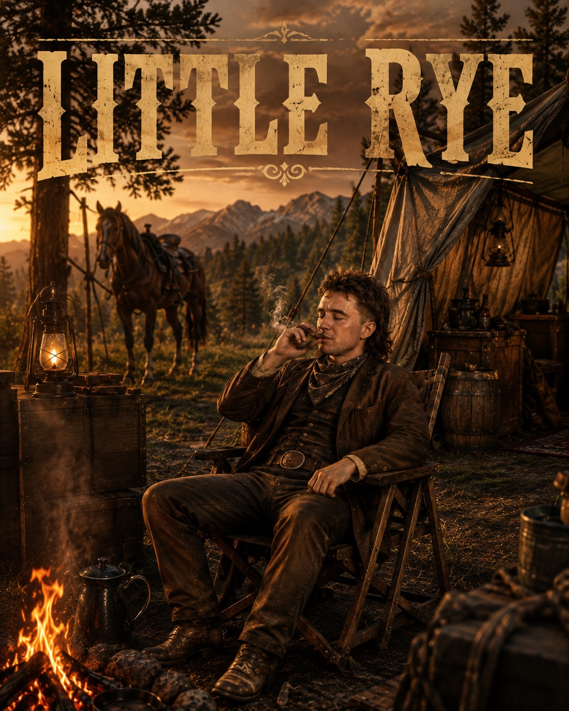 Western parody portrait of Little Rye